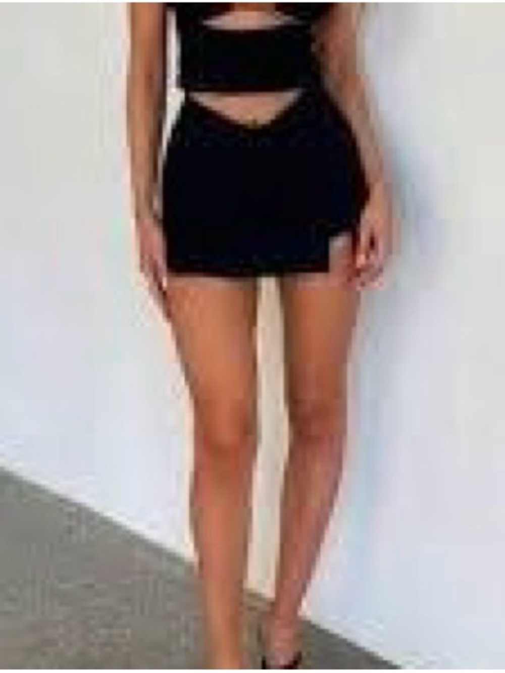 Tiger Mist black croc-embossed faux leather wrap mini texture skirt Goth Biker M